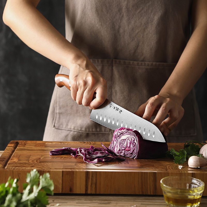 Coltello da chef con lama alveolata Xinzuo X02 - 8" - X02-RSCS