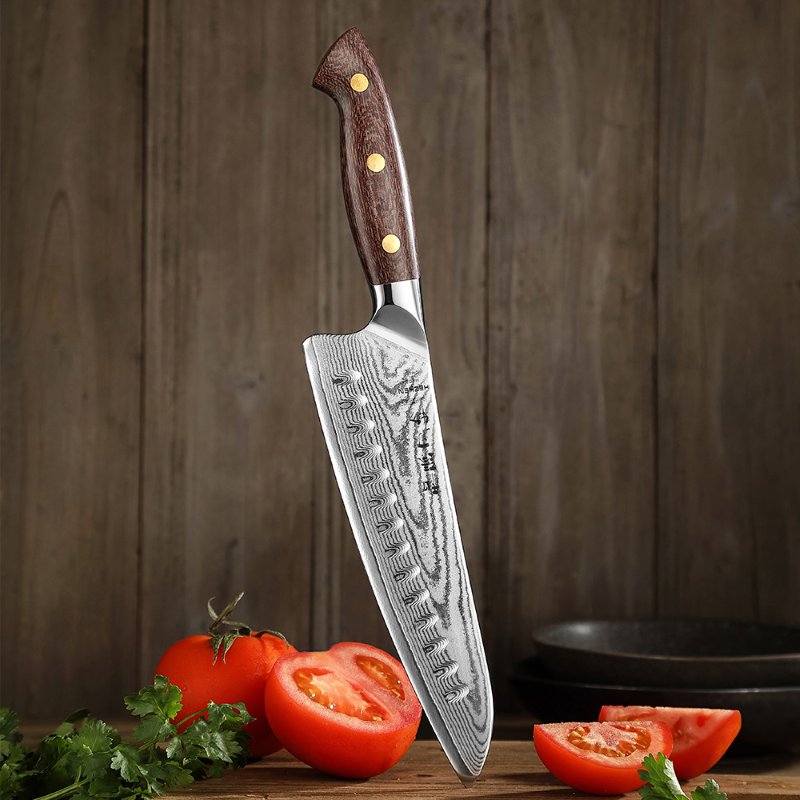 Coltello da chef con lama alveolata Xinzuo X02M - 8" - X02M-RSCS