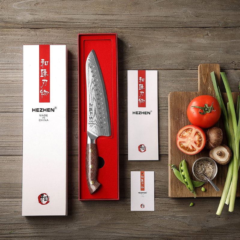 Coltello da chef con lama alveolata Xinzuo X02M - 8" - X02M-RSCS