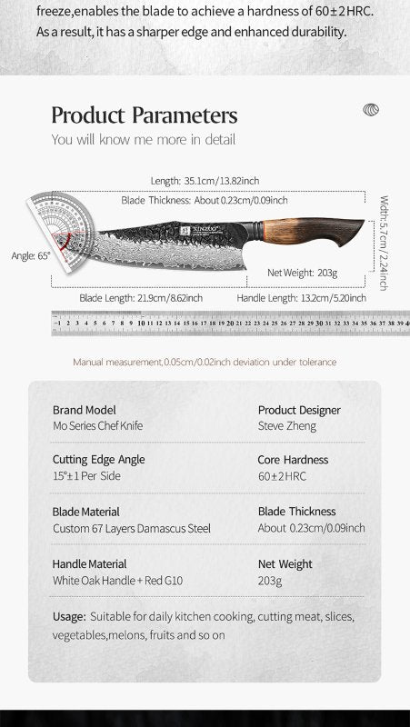 Coltello da chef Xinzuo X06 - 8,5" - X06-CS
