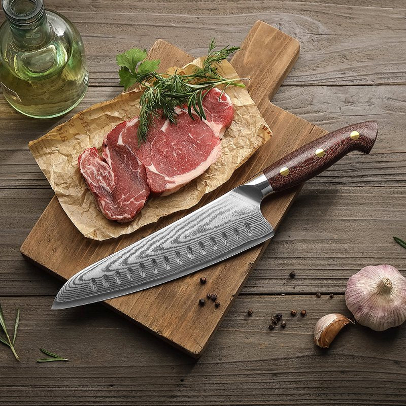Coltello da chef con lama alveolata Xinzuo X02M - 8" - X02M-RSCS