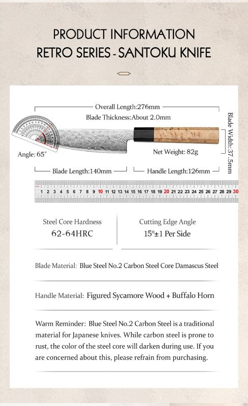 Coltello Santoku Xinzuo PM8B - 5,5" - PM8B-5.5RS