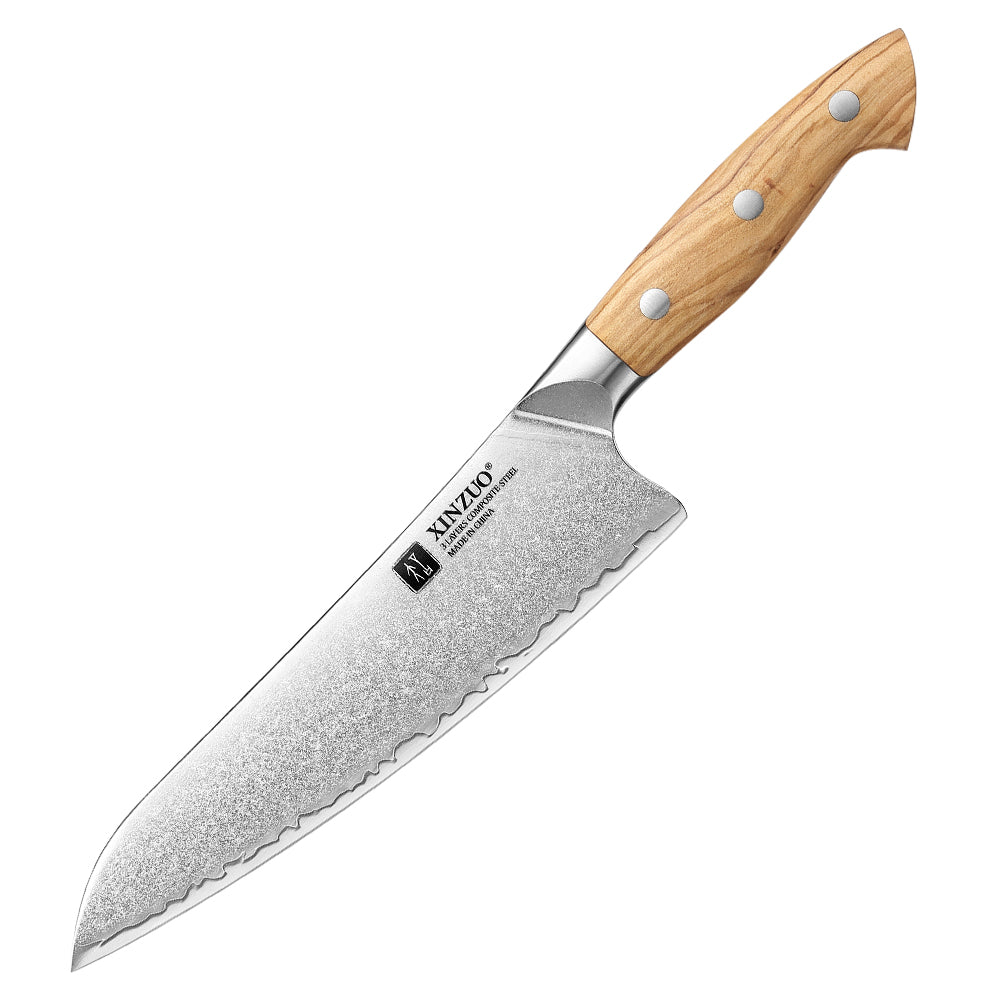 Coltello da chef con lama alveolata Xinzuo X02O - 8" — X02O-RSCS