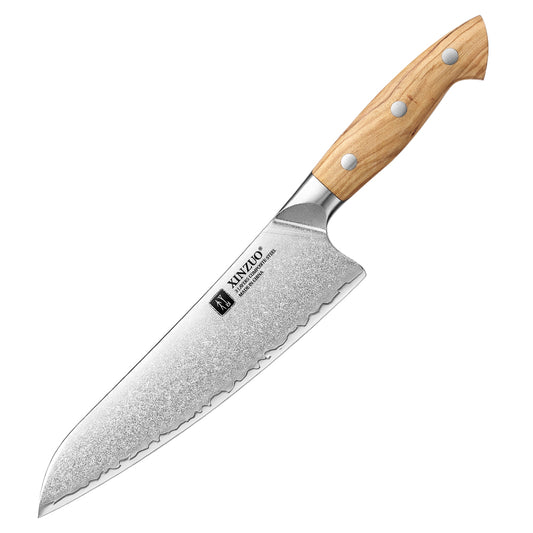 Coltello da chef con lama alveolata Xinzuo X02O - 8" — X02O-RSCS
