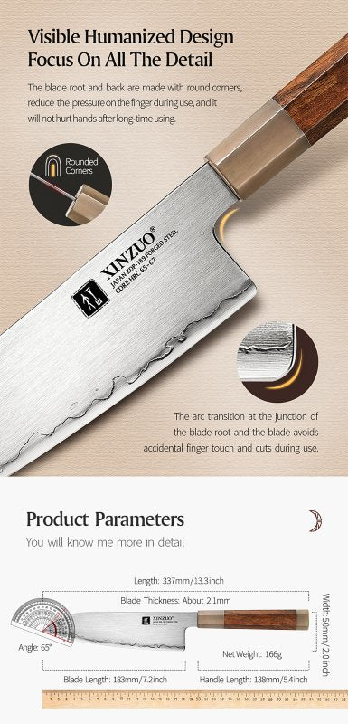 Coltello Santoku Xinzuo X05Z - 7" - X05Z-RS