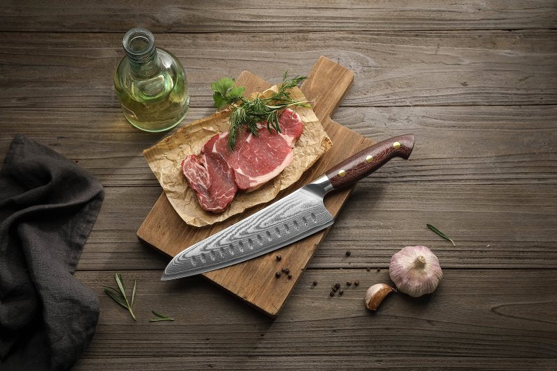 Coltello da chef con lama alveolata Xinzuo X02M - 8" - X02M-RSCS