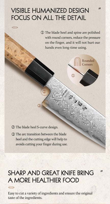 Coltello Santoku Xinzuo PM8B - 5,5" - PM8B-5.5RS