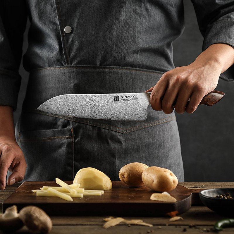 Coltello da chef con lama alveolata Xinzuo B46D - 8" - B46D-RSCS