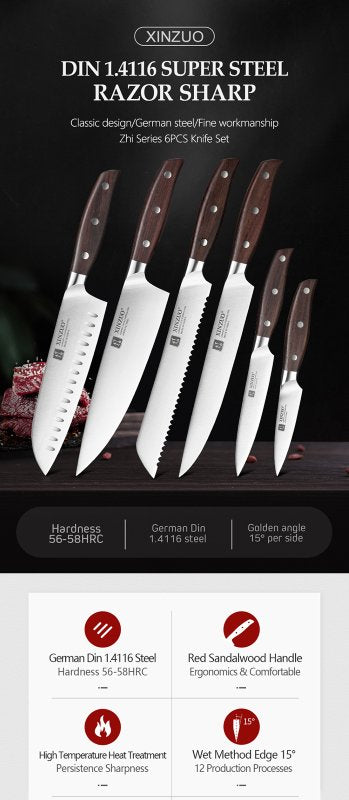 Set di 6 coltelli Xinzuo B35 (cod. B35-A6) - B35-A6